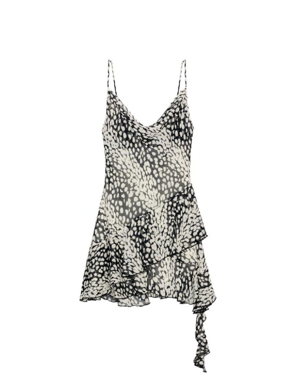 ANIMAL PRINT ASYMMETRICAL MINI DRESS